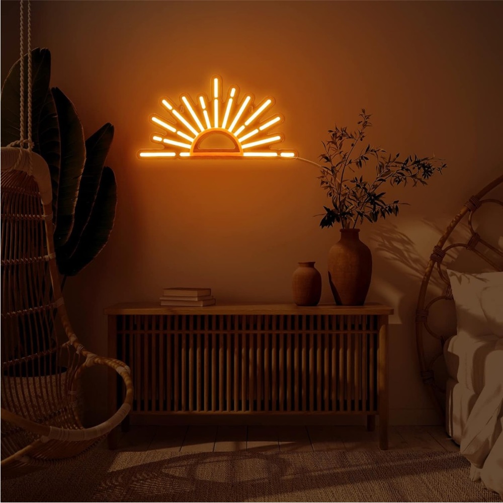 Neon Sunrise Sunset Orange LED Light Wall Room Teen Poolside Cute Bedroom Decor - Picture 2 of 6